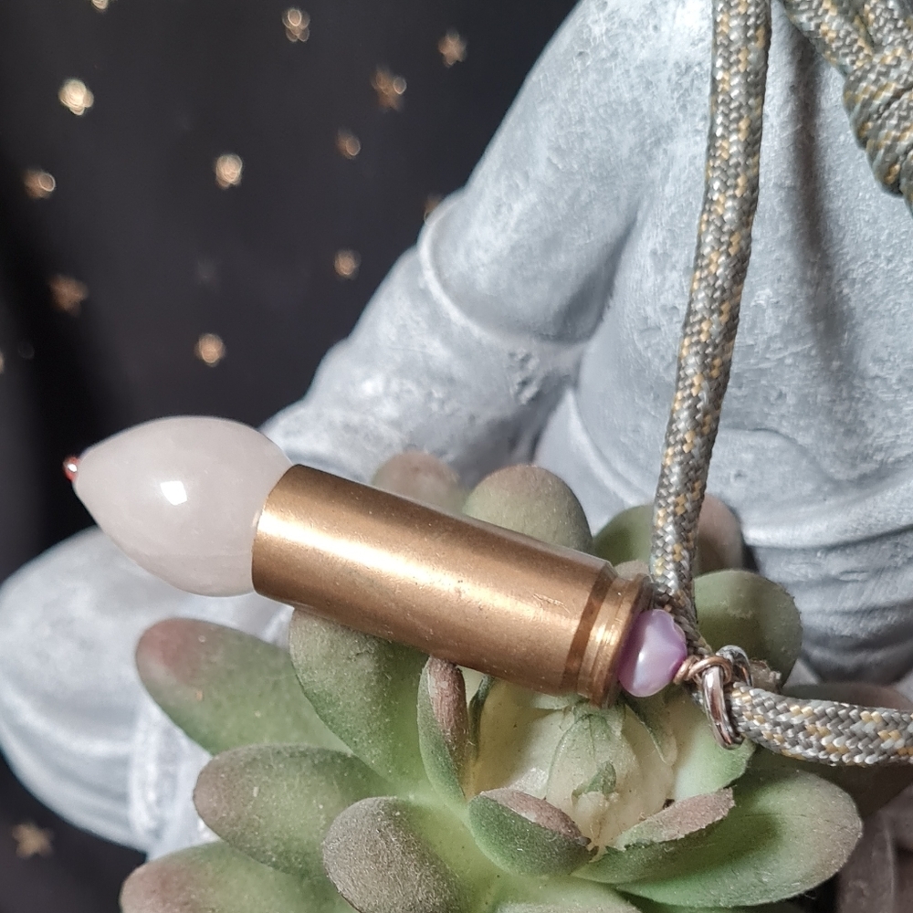 Rutilated Quartz Bullet Crystal Pendant - Picture 4 of 4